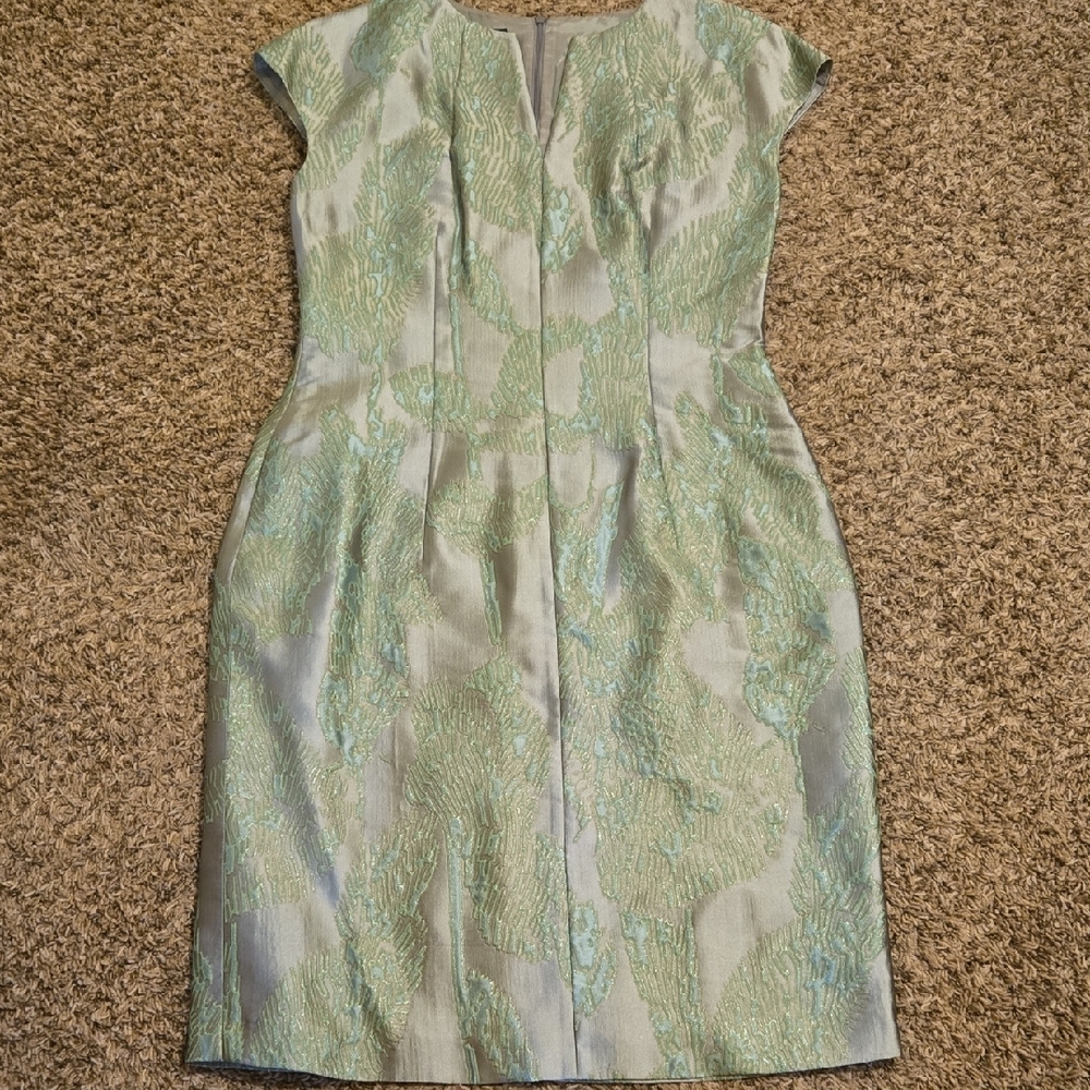 Escada Mint Green and Silver Midi Dress - Picture 7 of 7